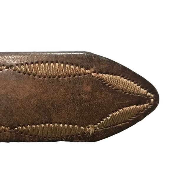 Brighton Leather Western Belt Size Small Brown and Silver - Picture 2 of 9